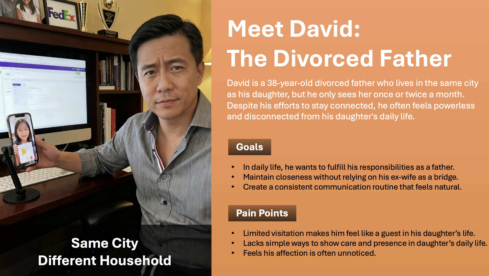 David persona — the divorced father